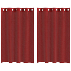 Tende in Voile con Occhielli 2 pz Rosso Vino 4102156