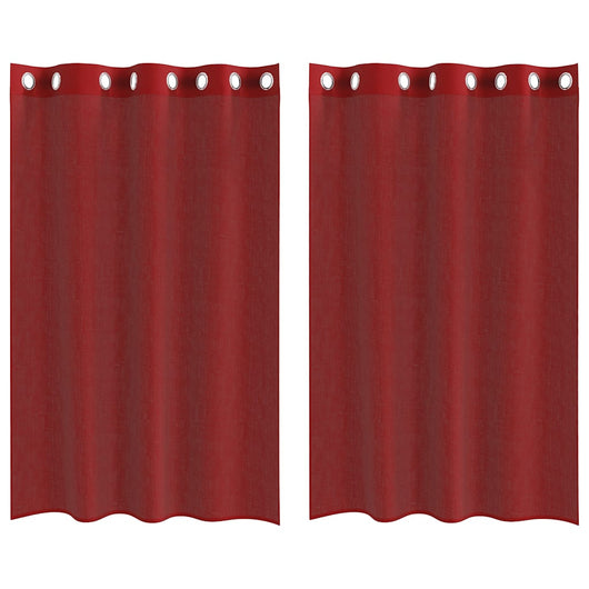 Tende in Voile con Occhielli 2 pz Rosso Vino 4102156