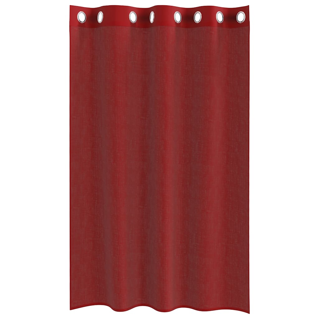 Tende in Voile con Occhielli 2 pz Rosso Vino 4102156