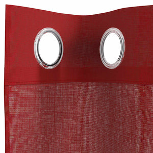 Tende in Voile con Occhielli 2 pz Rosso Vino 4102156