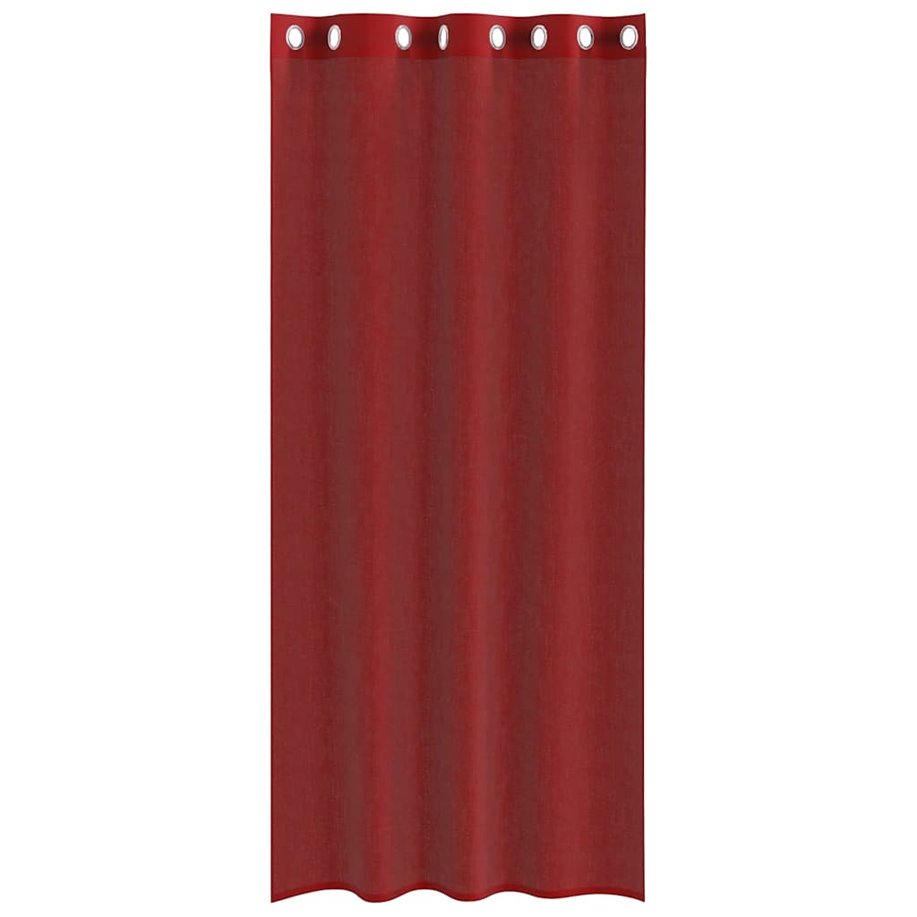 Tende in Voile con Occhielli 2 pz Rosso Vino 4102157