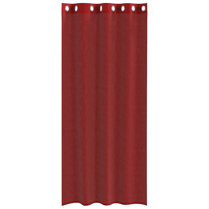 Tende in Voile con Occhielli 2 pz Rosso Vino 4102157