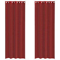 Tende in Voile con Occhielli 2 pz Rosso Vino 4102159