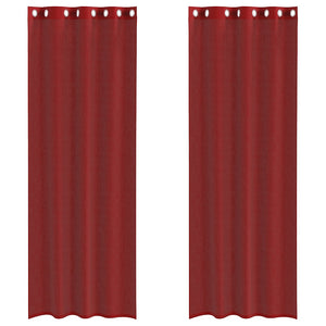 Tende in Voile con Occhielli 2 pz Rosso Vino 4102159