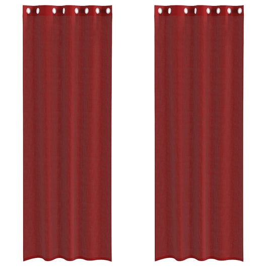 Tende in Voile con Occhielli 2 pz Rosso Vino 4102159