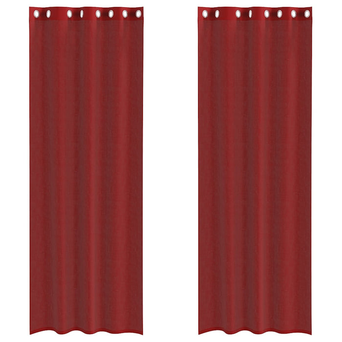 Tende in Voile con Occhielli 2 pz Rosso Vino 4102159