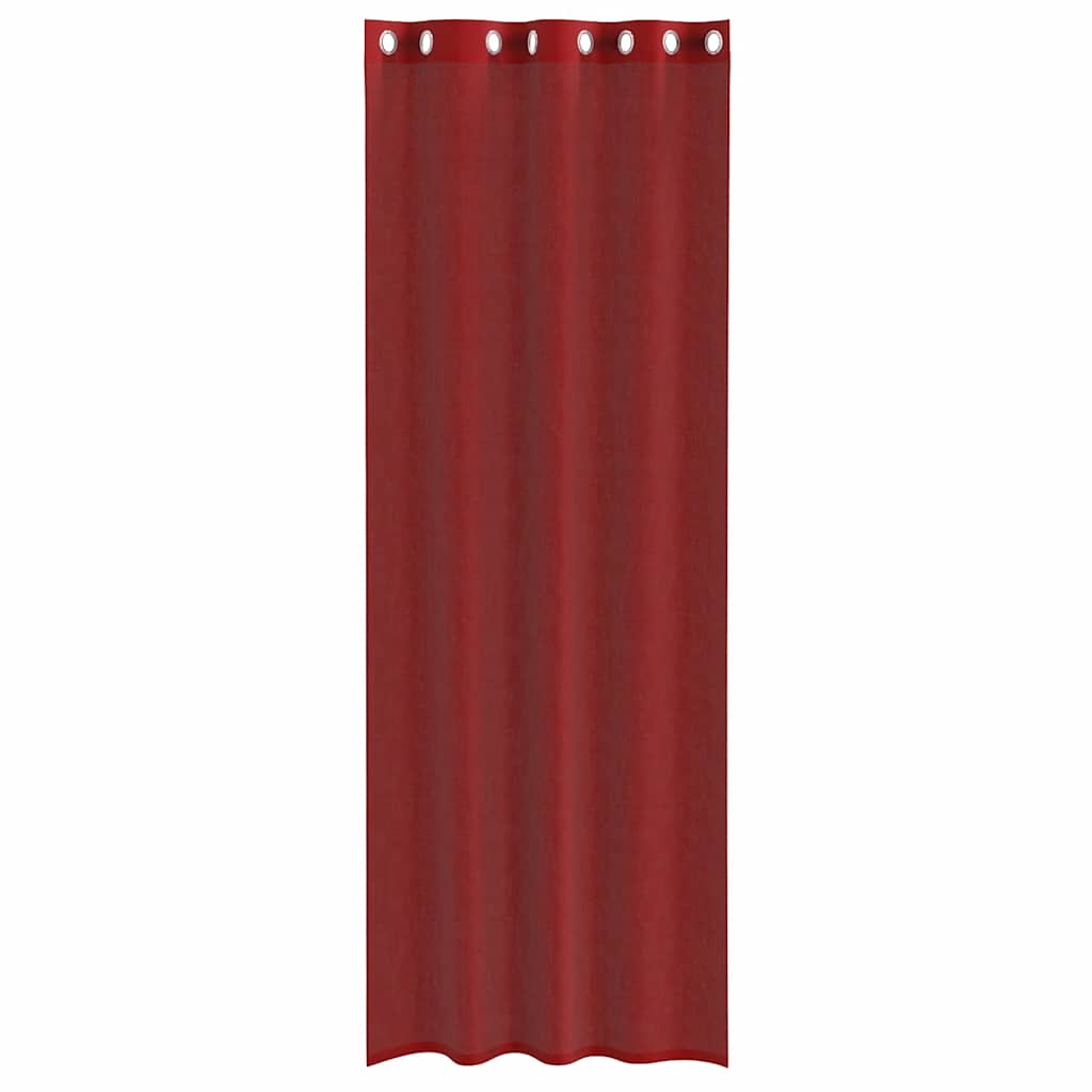 Tende in Voile con Occhielli 2 pz Rosso Vino 4102159