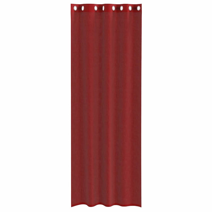 Tende in Voile con Occhielli 2 pz Rosso Vino 4102159