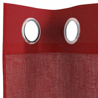 Tende in Voile con Occhielli 2 pz Rosso Vino 4102159