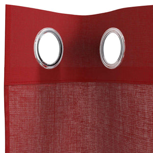 Tende in Voile con Occhielli 2 pz Rosso Vino 4102160