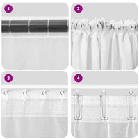 Tende in Voile con Tasche per Aste 2 pz Nero 4102169