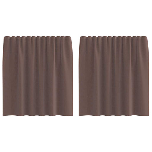 Tende in Voile con Tasche per Aste 2 pz Marrone 4102171