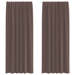 Tende in Voile con Tasche per Aste 2 pz Marrone 4102173
