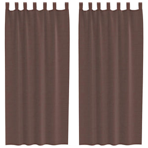 Tende in Voile con Tasche per Aste 2 pz Marrone 4102174