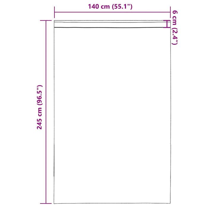 Tende in Voile con Tasche per Aste 2 pz Marrone 4102174