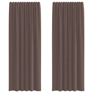 Tende in Voile con Tasche per Aste 2 pz Marrone 4102175