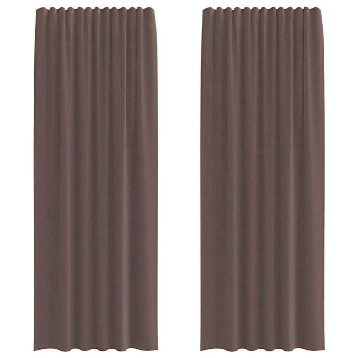 Tende in Voile con Tasche per Aste 2 pz Marrone 4102175