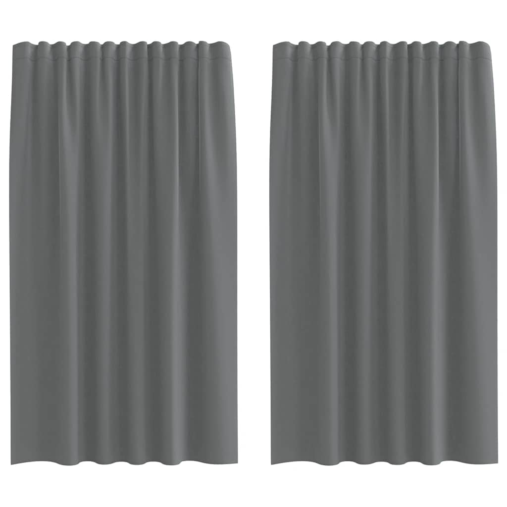 Tende in Voile con Tasche per Aste 2 pz Grigio Scuro 4102182