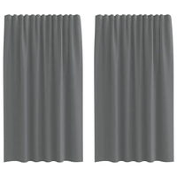 Tende in Voile con Tasche per Aste 2 pz Grigio Scuro 4102182