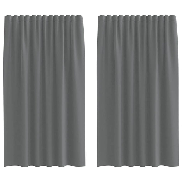 Tende in Voile con Tasche per Aste 2 pz Grigio Scuro 4102182