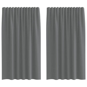 vidaXL Tende in Voile con Tasche per Aste 2 pz Grigio Scuro