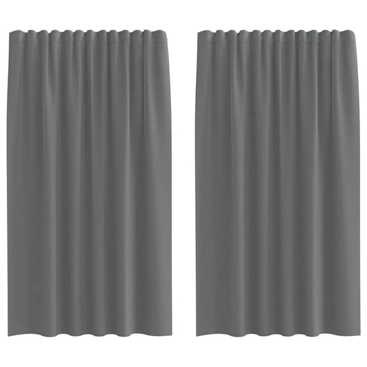 vidaXL Tende in Voile con Tasche per Aste 2 pz Grigio Scuro
