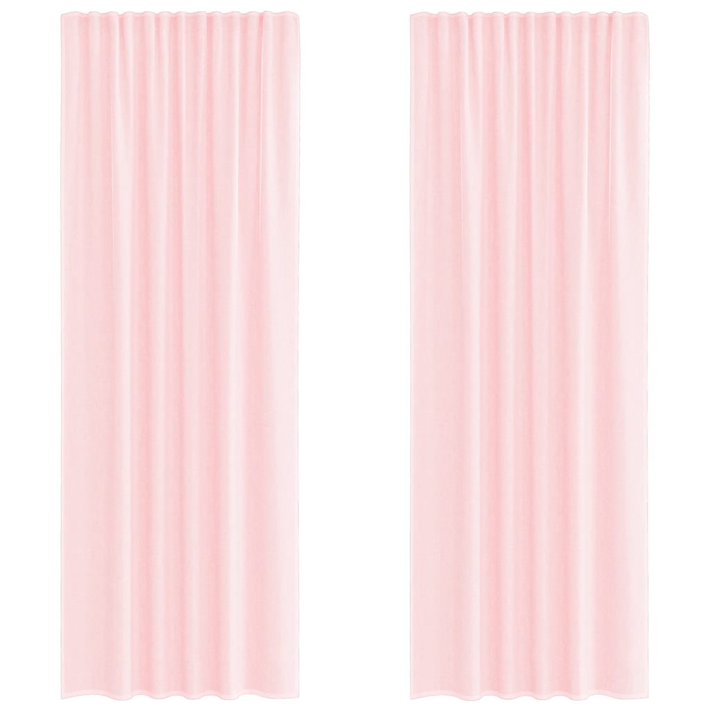 Tende in Voile con Tasche per Aste 2 pz Rosa Chiaro 4102190