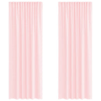Tende in Voile con Tasche per Aste 2 pz Rosa Chiaro 4102190