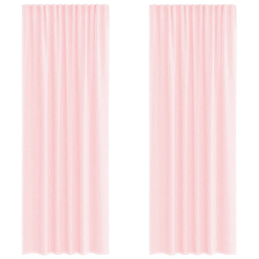 Tende in Voile con Tasche per Aste 2 pz Rosa Chiaro 4102190