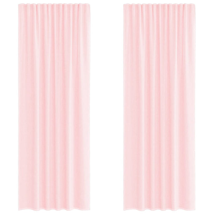 Tende in Voile con Tasche per Aste 2 pz Rosa Chiaro 4102190