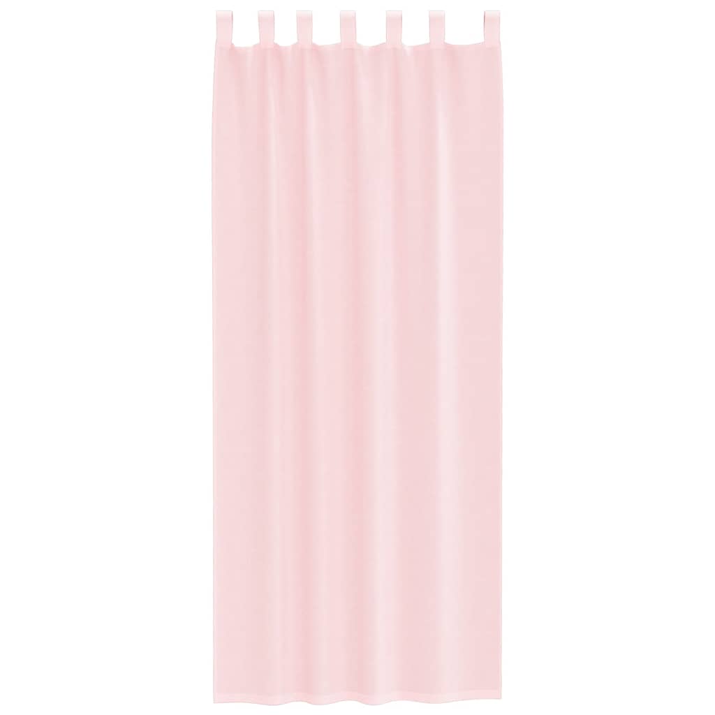 Tende in Voile con Tasche per Aste 2 pz Rosa Chiaro