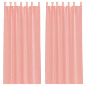 Tende in Voile con Tasche per Aste 2 pz Rosa 4102199