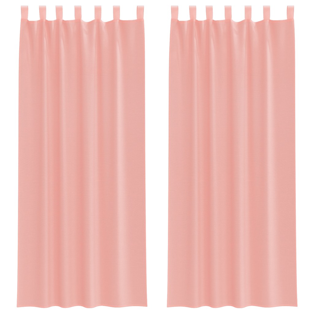 Tende in Voile con Tasche per Aste 2 pz Rosa 4102200