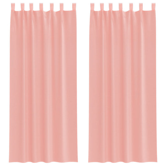 Tende in Voile con Tasche per Aste 2 pz Rosa 4102200