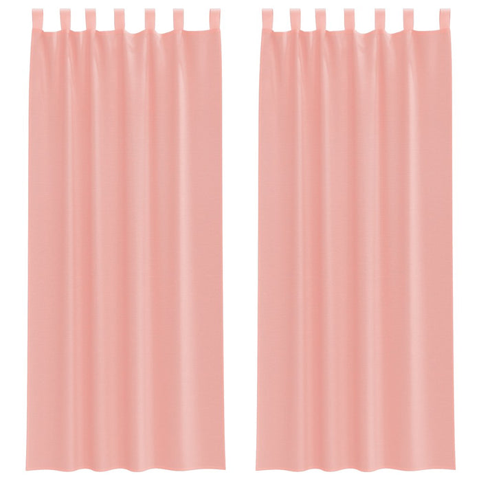 Tende in Voile con Tasche per Aste 2 pz Rosa 4102200