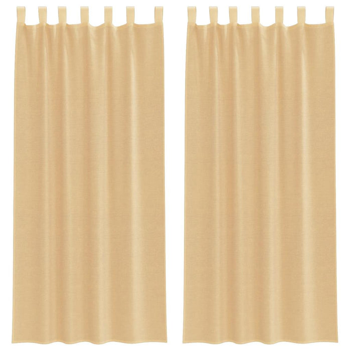 Tende in Voile con Tasche per Aste 2 pz Sabbia 4102218