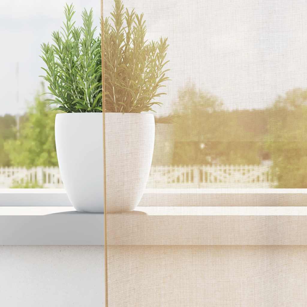 Tende in Voile con Tasche per Aste 2 pz Sabbia 4102219