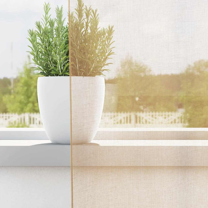 Tende in Voile con Tasche per Aste 2 pz Sabbia 4102219