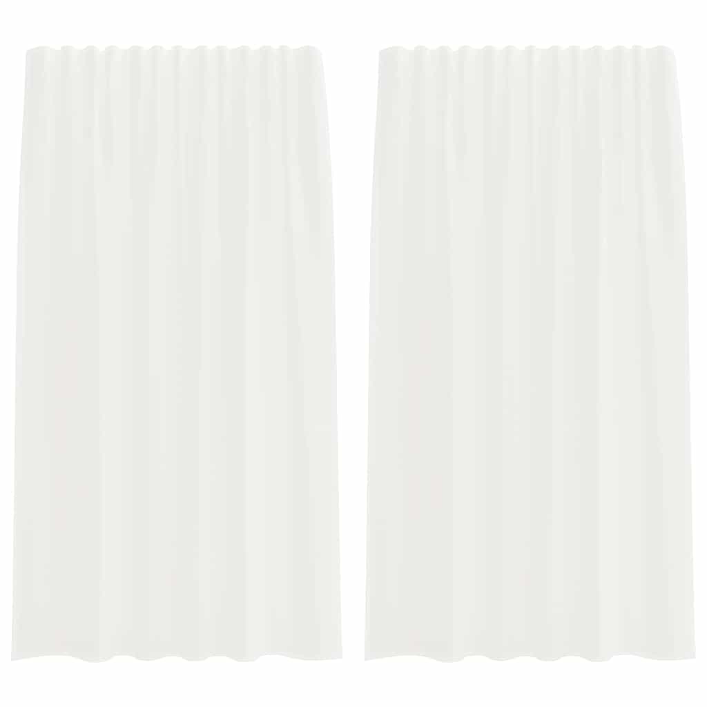Tende in Voile con Tasche per Aste 2 pz Bianco 4102242