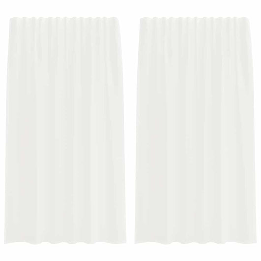 Tende in Voile con Tasche per Aste 2 pz Bianco 4102242