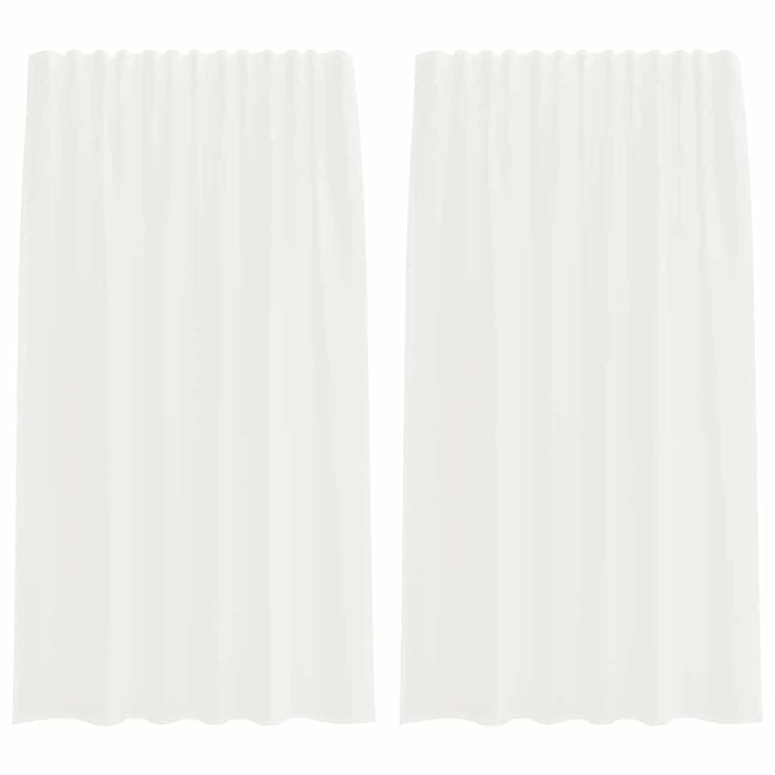 Tende in Voile con Tasche per Aste 2 pz Bianco 4102242