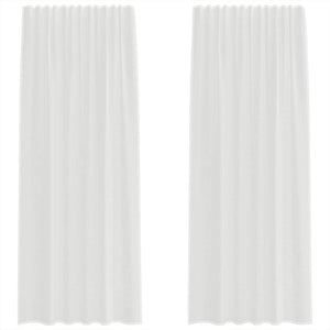 Tende in Voile con Tasche per Aste 2 pz Bianco 4102244