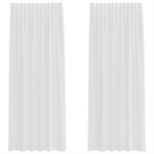 Tende in Voile con Tasche per Aste 2 pz Bianco 4102244