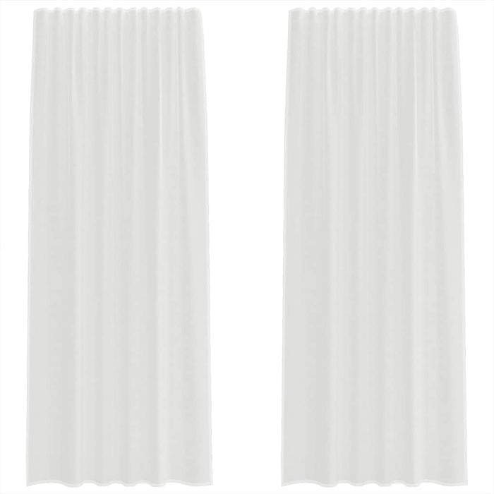 Tende in Voile con Tasche per Aste 2 pz Bianco 4102244