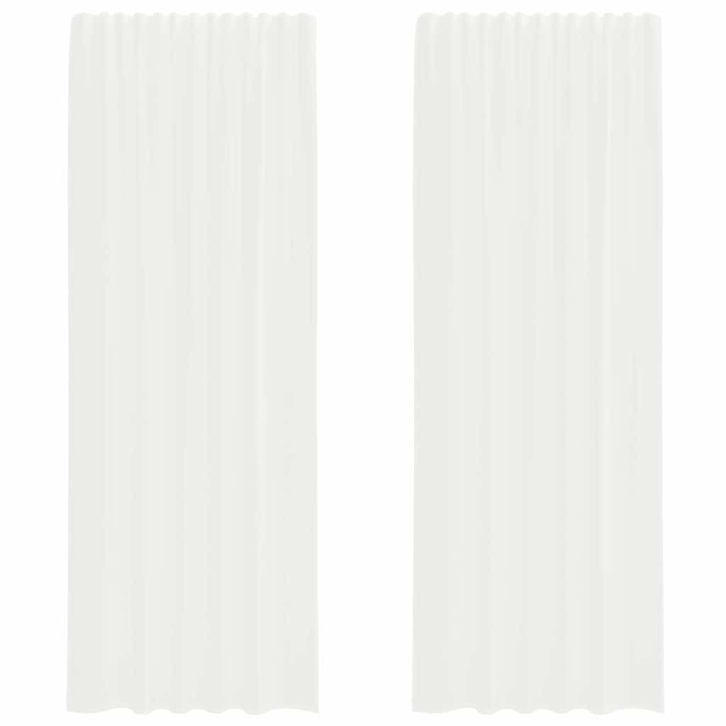 Tende in Voile con Tasche per Aste 2 pz Bianco 4102245