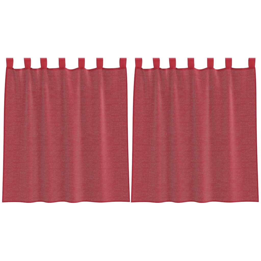 Tende in Voile con Tasche per Aste 2 pz Rosso Vino 4102246