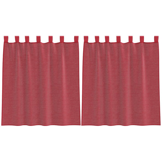 Tende in Voile con Tasche per Aste 2 pz Rosso Vino 4102246