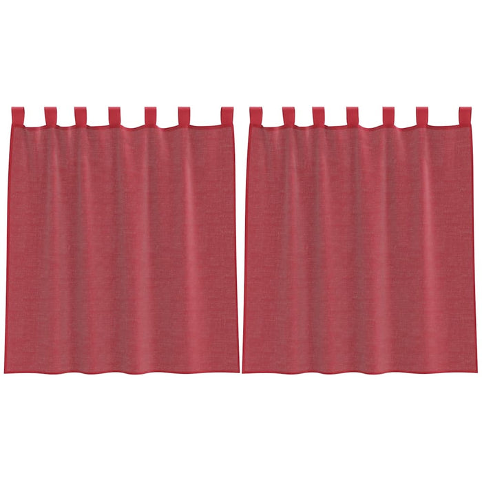 Tende in Voile con Tasche per Aste 2 pz Rosso Vino 4102246
