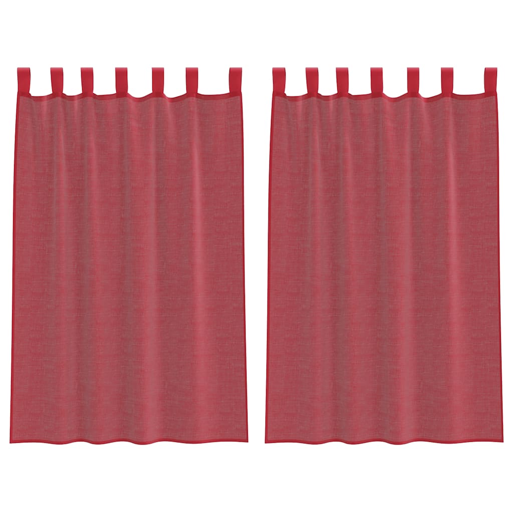 Tende in Voile con Tasche per Aste 2 pz Rosso Vino 4102247