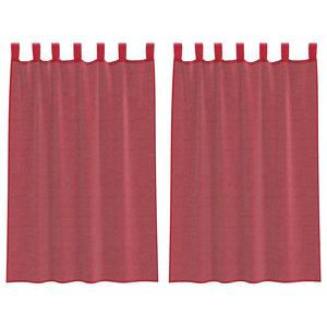 Tende in Voile con Tasche per Aste 2 pz Rosso Vino 4102247